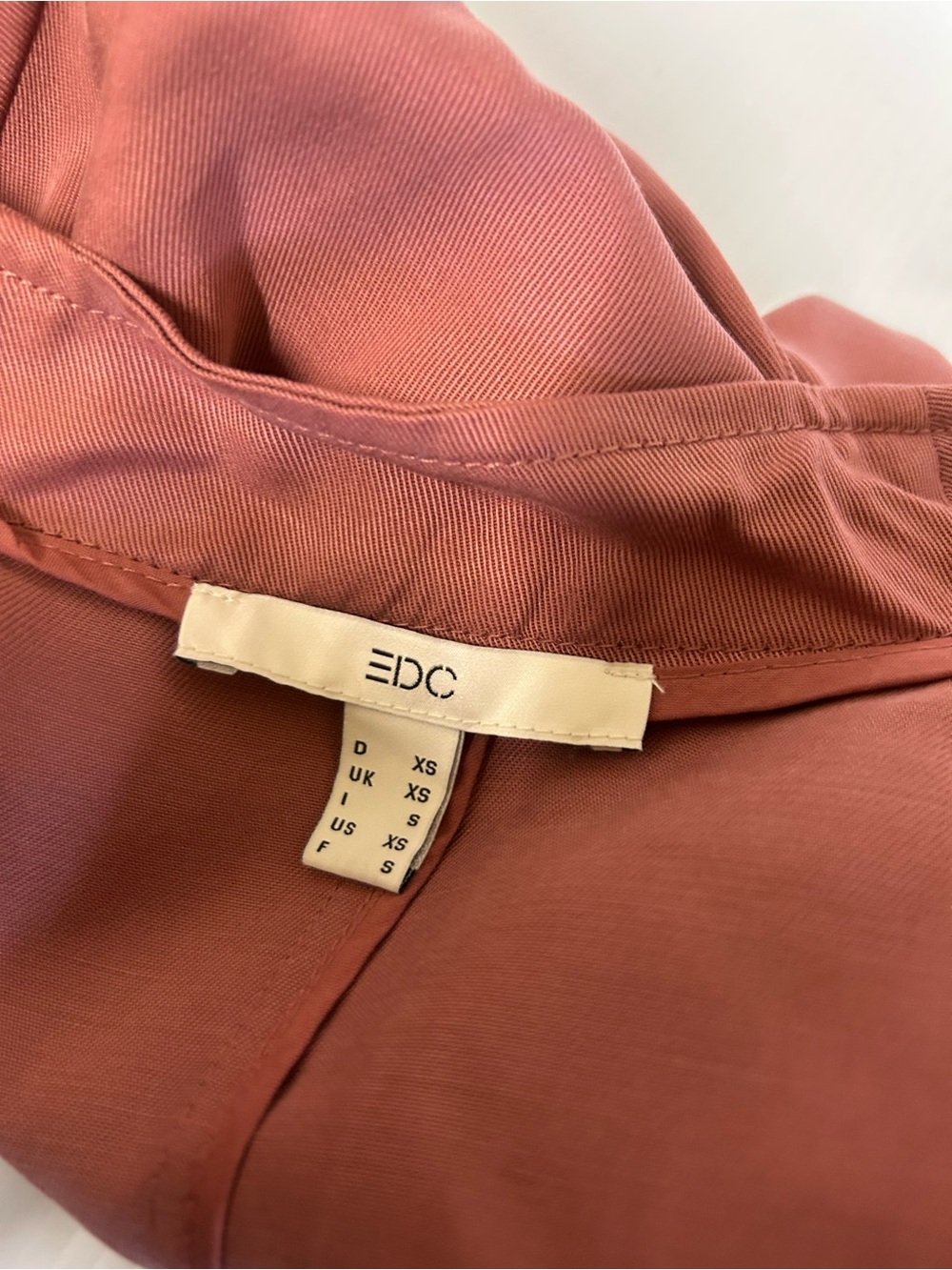 EDC Brand Lyocell Drape Front Terracotta Rust Jacket Size XS - Picture 6 of 6